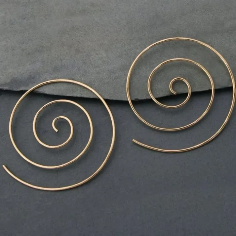 Gold Spiral Earrings N1956